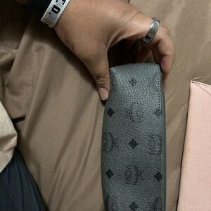 MCM Black Monogram Zip Toiletry Pouch